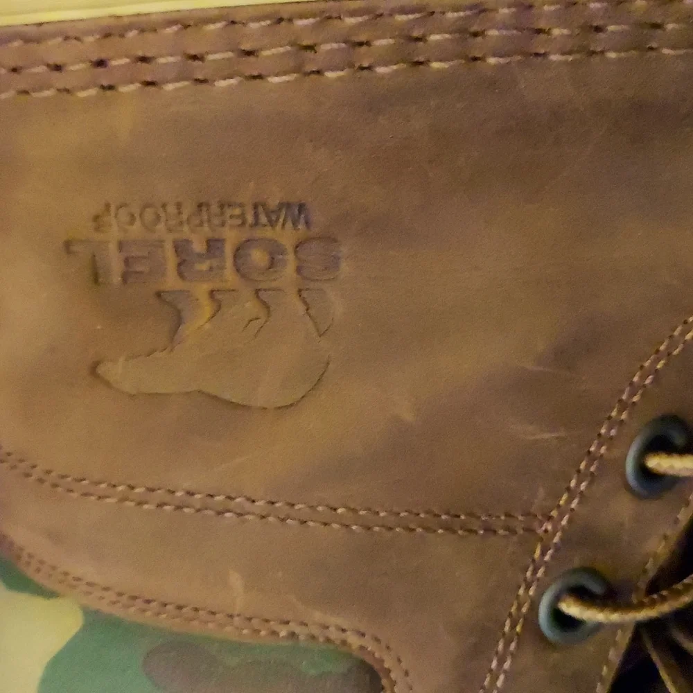 Sorel Cheyenne II Waterproof sz 9.5 men's boots brown w/ army fatigue trim - Picture 6 of 6